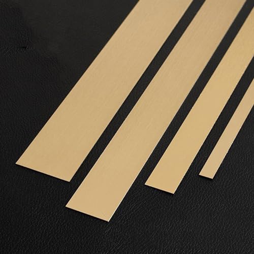 3 Meter selbstklebende Metallleiste Metallverkleidung flexible Edelstahl-Wandleiste Abziehen und Aufkleben, Zierleiste Wandleiste für Decke, Spiegelr(Size:Width 2.5cm/1inch ,,Color:Gebürstetes Gold) von PuPLum