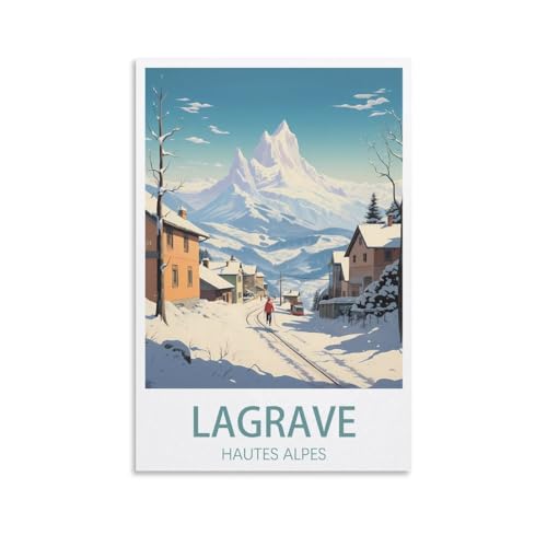 Lagrave Hautes Alpes Vintage-Reise-Poster, Landschaft, 20 x 30 cm, Wandkunstdruck, Leinwand-Kunst-Poster, modernes Familienschlafzimmer-Dekor-Poster von PuPLum