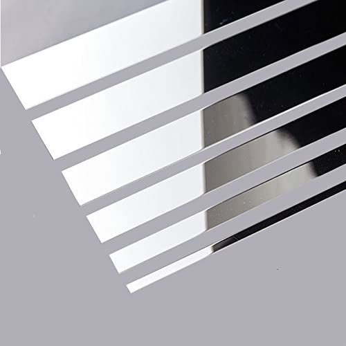 PuPLum 3 Meter Edelstahl-Wandleiste Metallleiste Selbstklebende Zierleiste Wandleiste Flexible Wandverkleidung für Decke, Spiegelrahmen und mehr (Size:Width 1cm/0.4inch,Color:Glänzendes Silber) von PuPLum