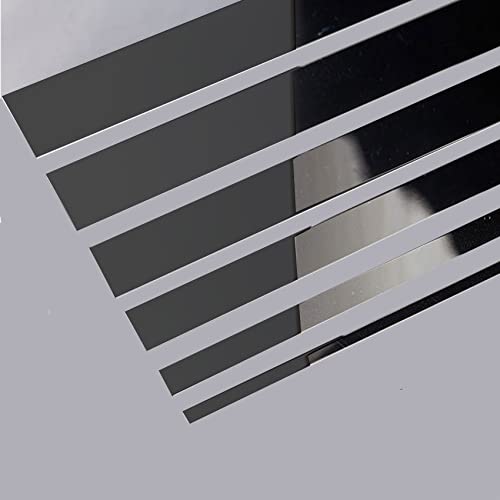 PuPLum 3 Meter Edelstahl-Wandleiste Metallleiste Selbstklebende Zierleiste Wandleiste Flexible Wandverkleidung für Decke, Spiegelrahmen und mehr (Size:Width 8cm/3.15inch,Color:Glänzendes Schwarz) von PuPLum