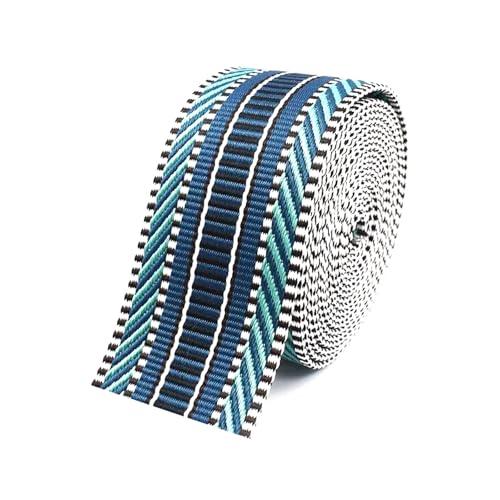 ​​1/10 Meter 38 mm/50 mm Jacquard-Gurtband für Taschen-Schultergurte, dekorative Borten, Tragegurte​​,Seeblau,50 mm - 5 Meter von Puasny