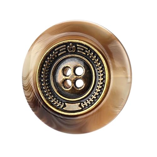 ​​10 Stück Vintage 4-Loch Harzknöpfe für Mantelanzugjacke 16-21-25mm​​,Braun,16 mm von Puasny