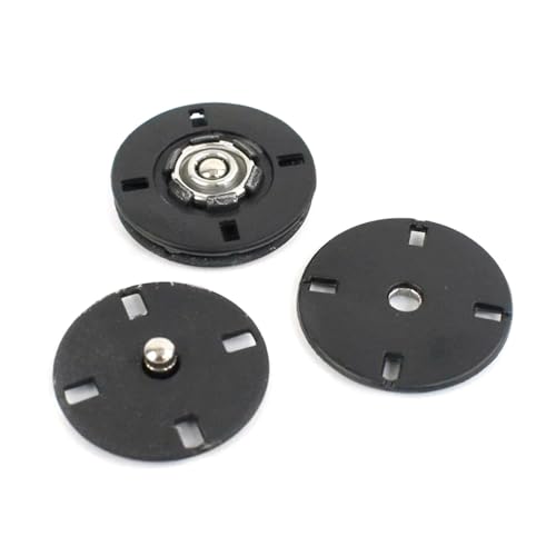 ​​20 Sets Druckknopf-Set 10–25 mm Metall für Taschen, Kleidungsstücke, Reparatur,Lack Schwarz,18 mm von Puasny