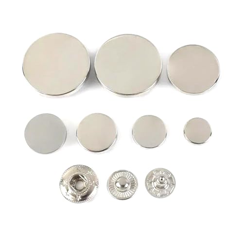 20 Sets Metall-Druckknöpfe, 10–25 mm, zum Nähen von Jacken, Mänteln, Lederhandwerkszubehör,Silber,12 mm von Puasny