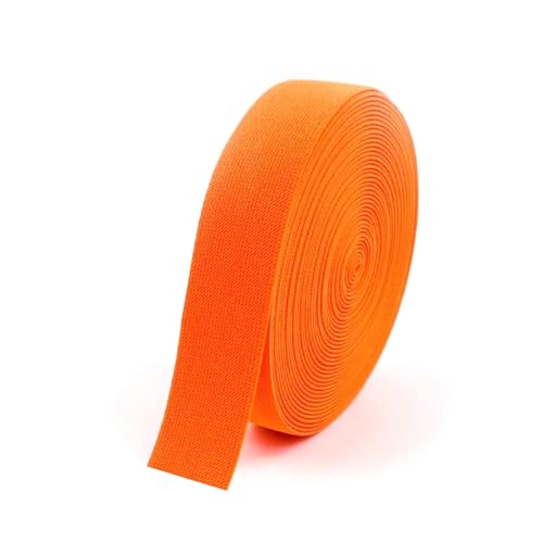25 mm elastisches Band für Hosenbund, Nähen, Stretch-Gurtband, DIY-Zubehör,Fluoreszierendes Orange,10 Meter von Puasny