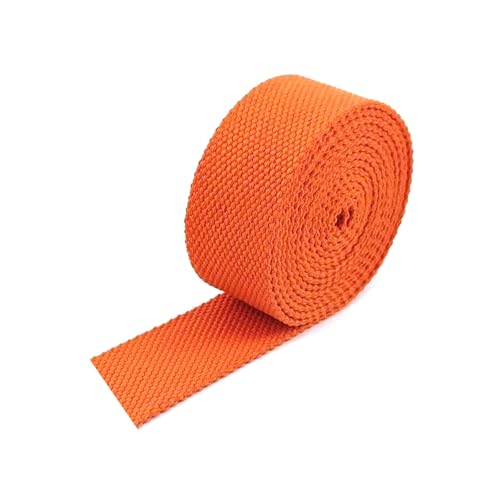 ​​5/10 Meter 25 mm 2 mm Canvas-Gurtbänder für Taschengurte, Bänder, Haustierhalsbänder, Schrägbänder, DIY-Nähzubehör,Orange,10 Meter von Puasny