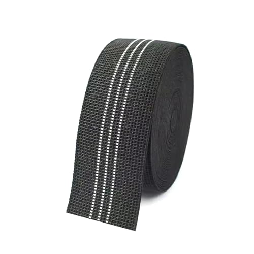 5/10 Meter 50 mm breites elastisches Band für Hosengürtel, Sofa-Rückenlehne, Stretch-Gurtband, Nähen von Schrägbändern,Schwarz-Weiß 3,5 Meter von Puasny