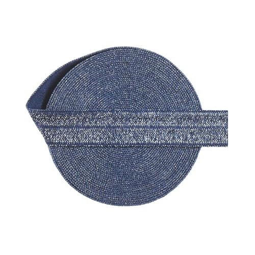5/10 Yards 15 mm Faltgummi für Haargummi, Kleider-Nähbesatz,Helles Marineblau,5 Yards von Puasny