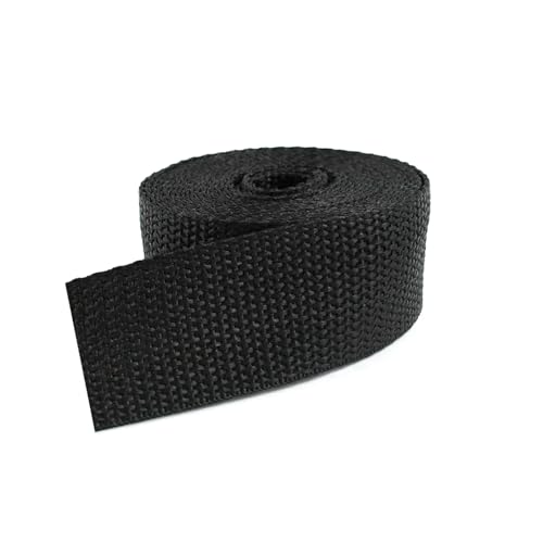 5 Meter 20–50 mm Nylon-Gurtband, 1,1 mm dick, für Taschengurte, Nähzubehör,Schwarz,25 mm von Puasny