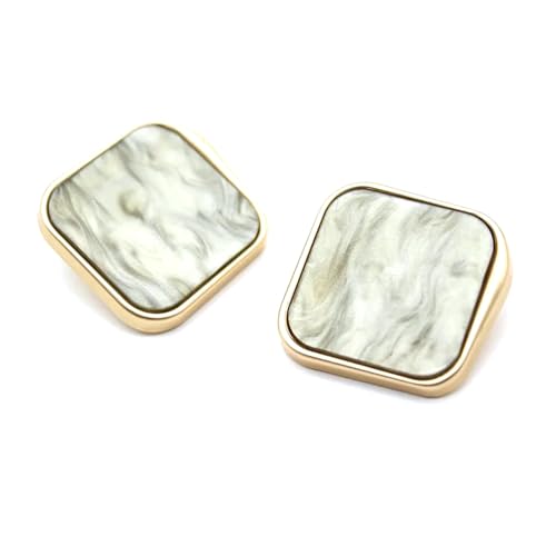 6 Stück Retro-Quadrat-Perlenknöpfe mit Gelee-Textur für Wollmantel-Dekoration, handgefertigte Kleidungsstückschnalle zum Selbermachen,Stil 10,25 mm von Puasny