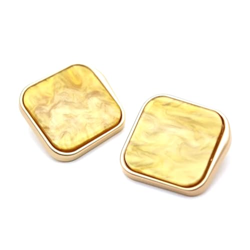 6 Stück Retro-Quadrat-Perlenknöpfe mit Gelee-Textur für Wollmantel-Dekoration, handgefertigte Kleidungsstückschnalle zum Selbermachen,Stil 12,25 mm von Puasny