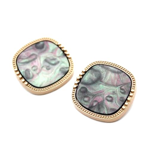 6 Stück Retro-Quadrat-Perlenknöpfe mit Gelee-Textur für Wollmantel-Dekoration, handgefertigte Kleidungsstückschnalle zum Selbermachen,Stil 14,25 mm von Puasny