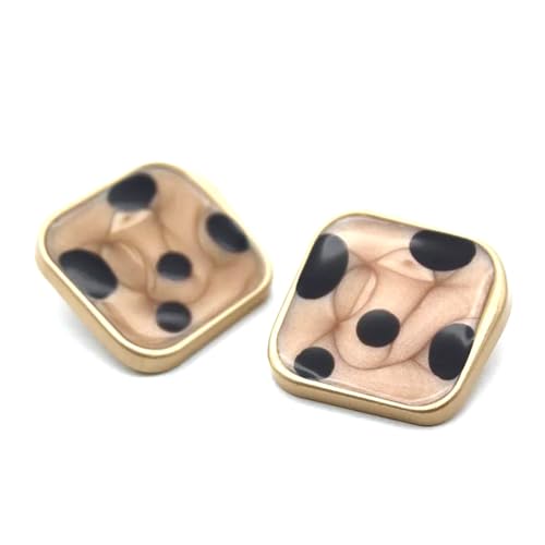 6 Stück Retro-Quadrat-Perlenknöpfe mit Gelee-Textur für Wollmantel-Dekoration, handgefertigte Kleidungsstückschnalle zum Selbermachen,Stil 8,25 mm von Puasny