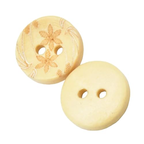 Holzknöpfe 15mm 2-Loch Laser Blume für Kinderkleidung Nähen, Deko Basteln Zubehör,Farbe 1,60 Stück von Puasny