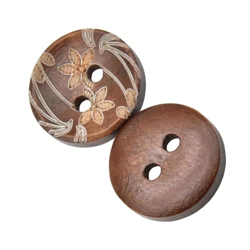 Holzknöpfe 15mm 2-Loch Laser Blume für Kinderkleidung Nähen, Deko Basteln Zubehör,Farbe 3,60 Stück von Puasny