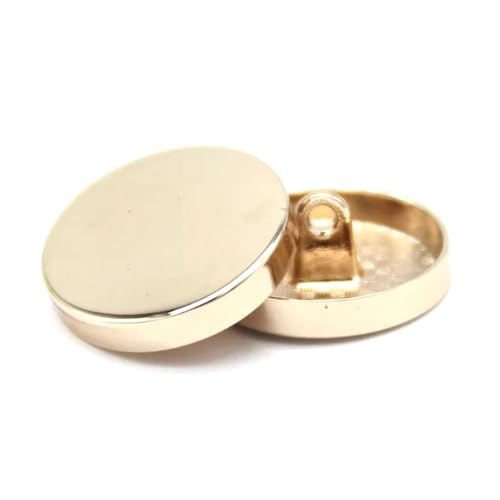 Runde, flache goldene Metallknöpfe für Jeansjacke, Anzug, Mantel, DIY-Bastelarbeiten,Hellgold,12mm 10 Stück von Puasny