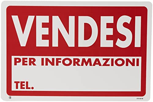 PUBBLICENTRO Schilder PUBBLICENTRO – Kunststoff – For Sale-Informationen Tel. – 30 x 20 cm – 07705000plb0300 X 0200 von Pubblicentro