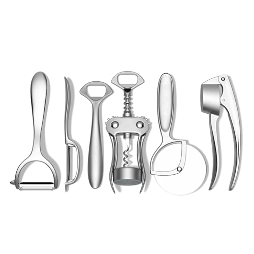 Public Goods Küchenhelfer-Set, 6-teilig, inkl. Y-Schäler, Schäler, Flaschenöffner, Weinöffner, Pizzaschneider und Knoblauchpresse, plastikfrei, spülmaschinenfest, Gadget Essentials Public Goods Küchenhelfer-Set, 6-teilig, inkl. Y-Schäler, Schäler, Flaschenöffner, Weinöffner, Pizzaschneider und Knoblauchpresse, plastikfrei, spülmaschinenfest, Gadget Essentials von Public Goods