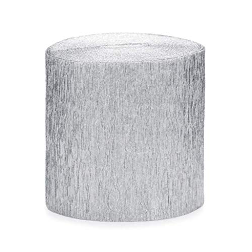 Publilancio SRL 4 Stück Rolle Krepp-Papier Rosen aus Silber 5 cm x 10 M jeder Total 40 M von Hafeehoo