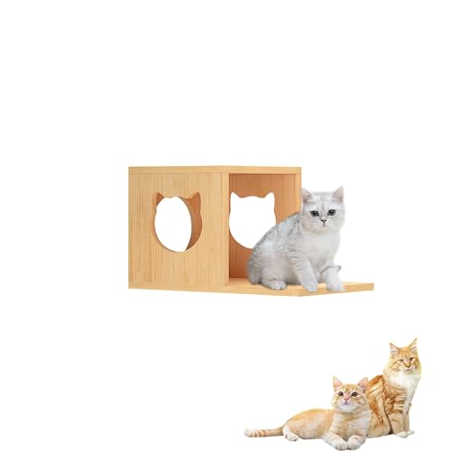 Katzen Wandmöbel für den Innenbereich, Katze Wandelement, Wandregale für Katzen aus Massivholz, Wandstufen für Katzen, Katzennest, Kratzbaum(Size:S4) von Pucaru