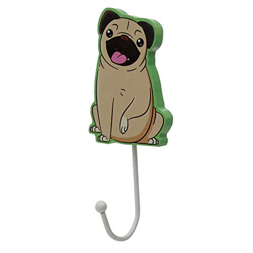 Full Wooden Wall Hook – Mopps Pug HOOK03 von Puckator