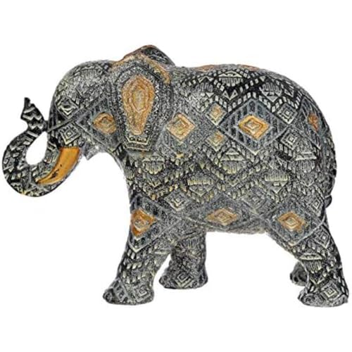 Puckator Figur Elefant, geometrisch, Schwarz & Gold (mittel) von Puckator
