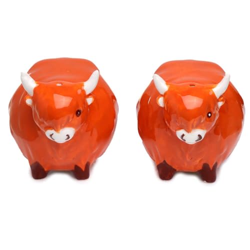 Highland Coo Cow Ceramic Salt and Pepper Set von Puckator