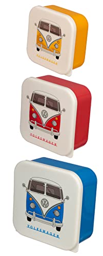 Puckator 3er Set Lunchboxen Volkswagen VW T1 Camper Bus M/L/XL, multi, LBOX47 von Puckator