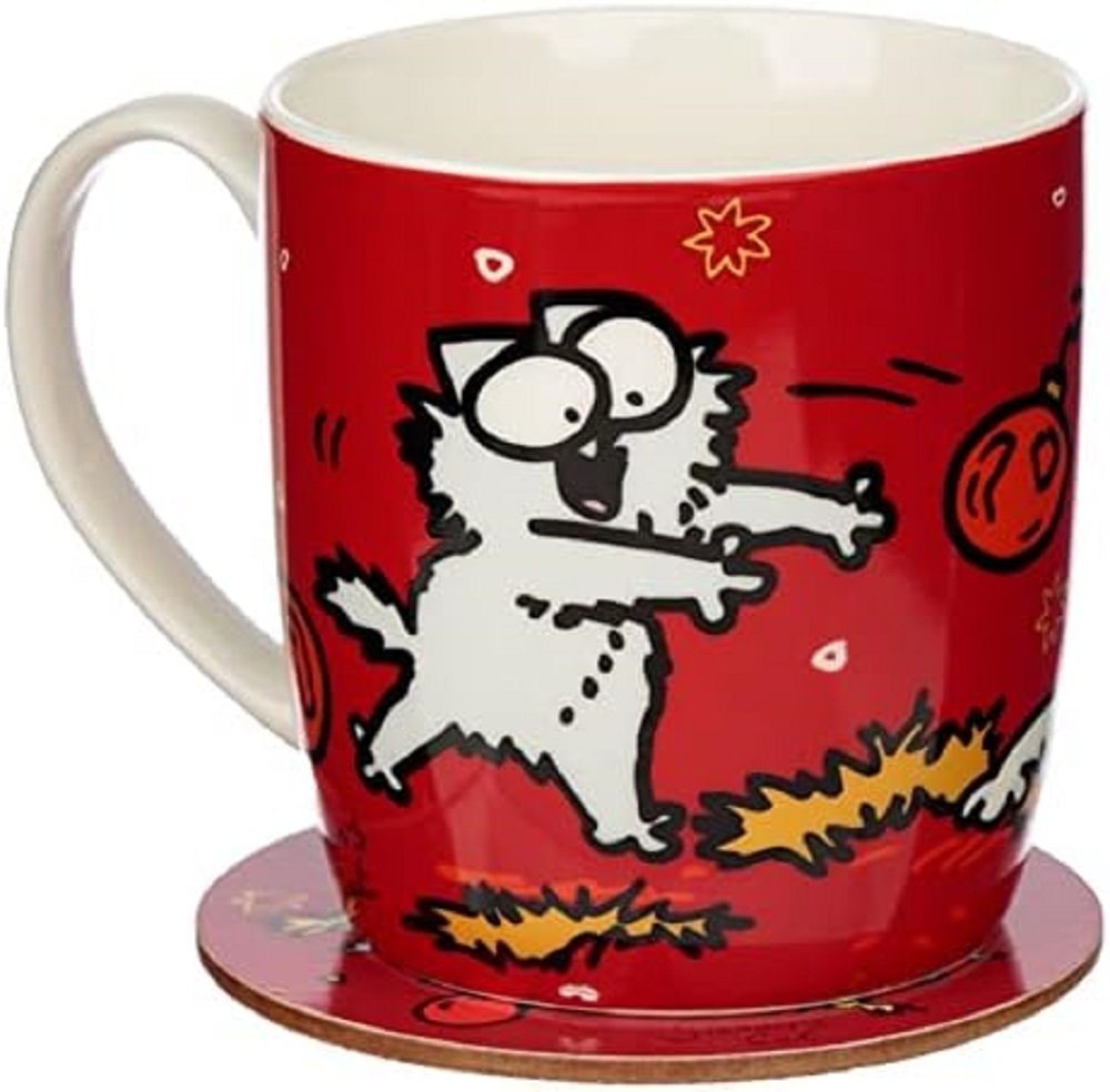 Puckator Becher Porzellan Simon's Cat Katze Tasse Set, Weihnachten von Puckator