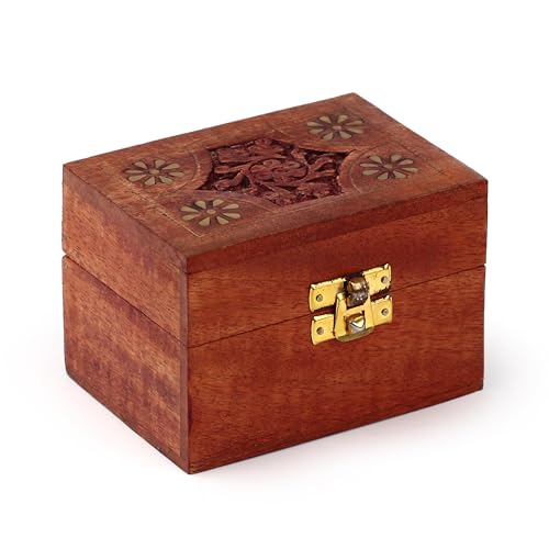 Puckator - Box aus Mangoholz für ätherische Öle - Blumeneinlagen (für 6 Flaschen) von Puckator