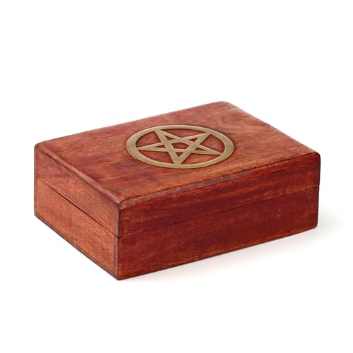 Puckator - Box aus Mangoholz mit eingelegtem Pentagramm von Puckator