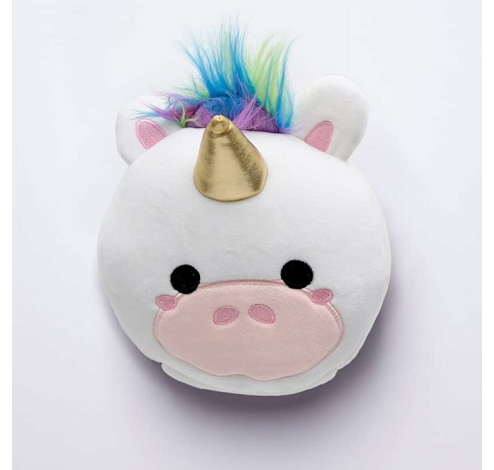 Puckator Dekokissen Relaxeazzz Plüsch Einhorn rundes Reisekissen & Augenmaske von Puckator