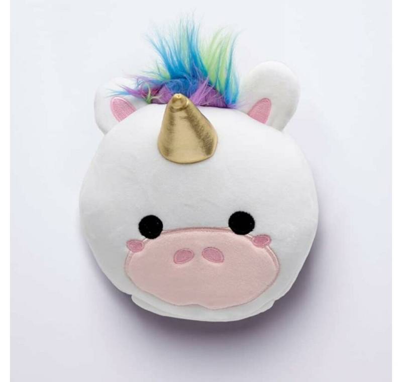 Puckator Dekokissen Relaxeazzz Plüsch Einhorn rundes Reisekissen & Augenmaske von Puckator