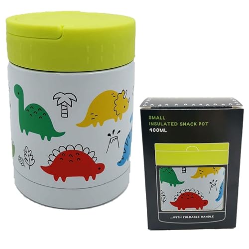 Puckator Dinosaurier Jr Isolierbehälter oder Lunchbox, Edelstahl, 500 ml von Puckator