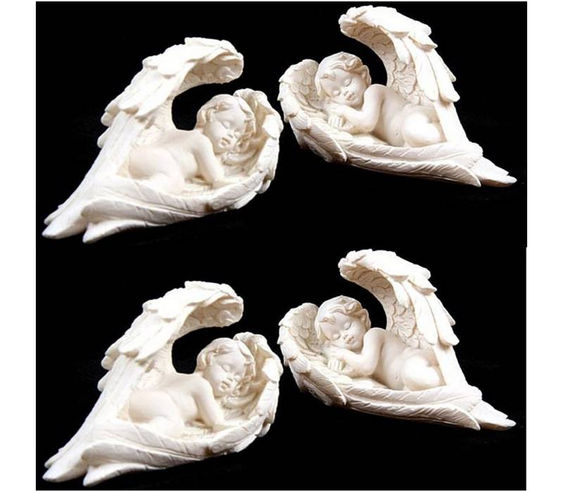 Puckator Engelfigur schlafend, in Flügel geborgen (4 St), Dekofigur aus Resin von Puckator