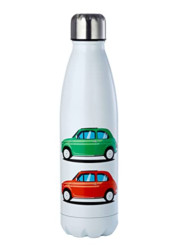 Puckator Fiat 500 Retro wiederverwendbare isolierte Trinkflasche aus Edelstahl 500ml von Puckator