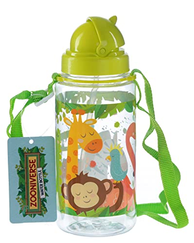 PUCKATOR Flasche + d%27 Wasser + 28 Trinkflasche%29 + 450 ml + Kinder + Strohhalm%2FCordon-Zooniverse von Puckator