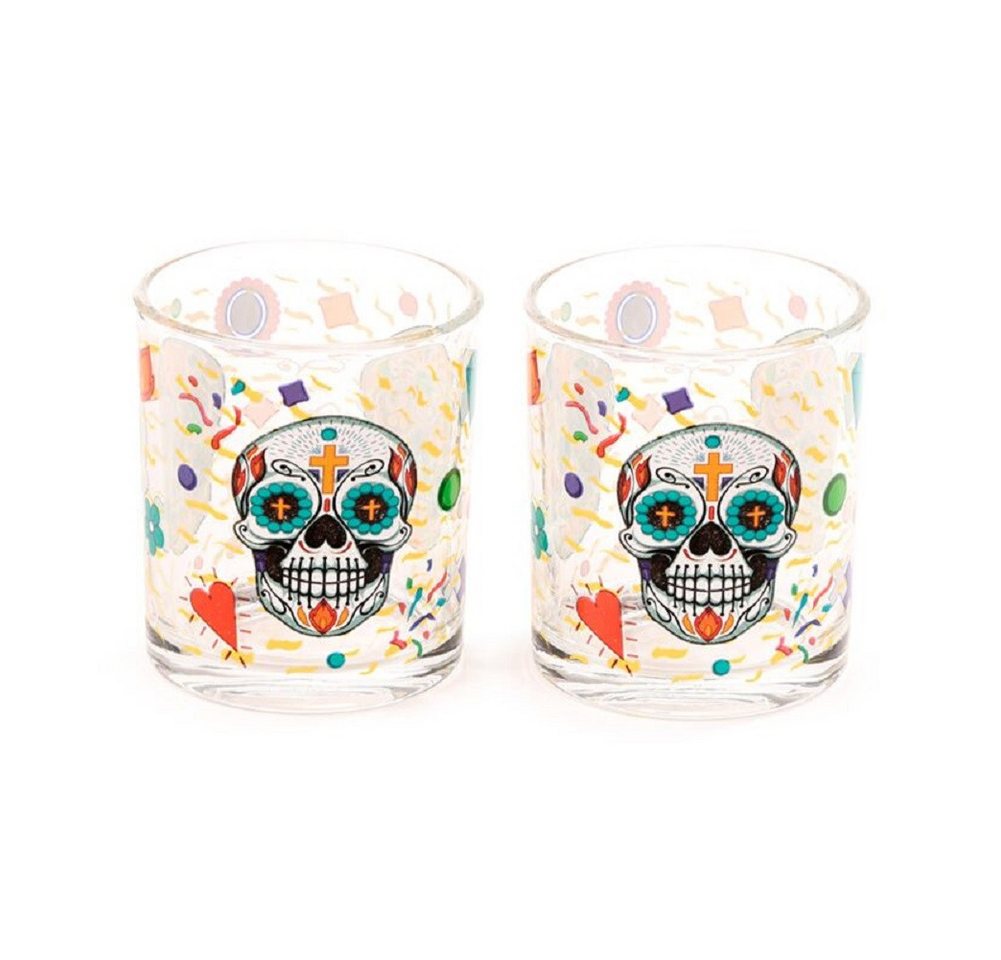 Puckator Glas Nectar Meadows Bienen, Day of the Dead Totenkopf, Glas, 2er-Set, ca. Ø 8 x 9 cm, für ca. 350 ml Puckator Glas Nectar Meadows Bienen, Day of the Dead Totenkopf, Glas, 2er-Set, ca. Ø 8 x 9 cm, für ca. 350 ml von Puckator