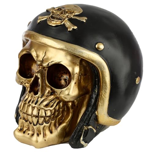 Puckator Gold-Totenkopf im Biker-Helm Figur von Puckator