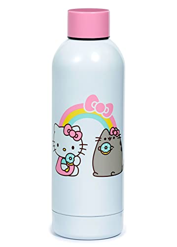 Puckator - Katze Geschenke - Katze Geschenke - Hello Kitty & Pusheen die Katze wiederverwendbare Thermo Isolier- Heiß & Kalt Trinkflasche aus Edelstahl 530ml von Puckator