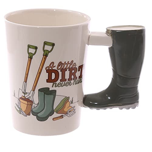 Puckator Garden Wellington Keramikbecher mit Griff – lustiges Wohnaccessoire – niedliche Geschenke für Freundin – große Tassen für Männer und Frauen Heißgetränke – Tassen Geschenke – von Puckator