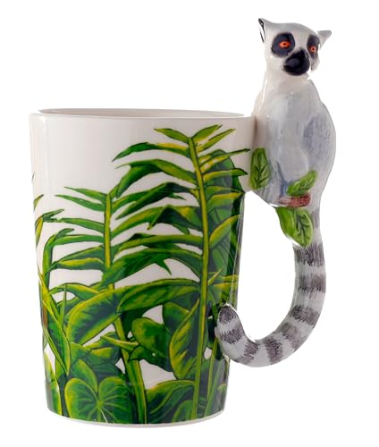 Puckator Lemur geformter Henkel Tasse aus Dolomit-Keramik von Puckator