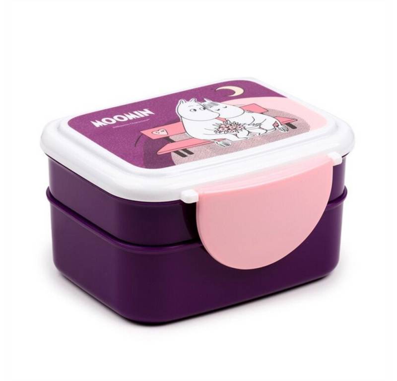 Puckator Lunchbox Moomin Mumin, Kunststoff BPA-frei, (mit Clipverschluss, 5-tlg., inkl. Gabel & Löffel), ca. 15,5 x 14 x 9 cm von Puckator