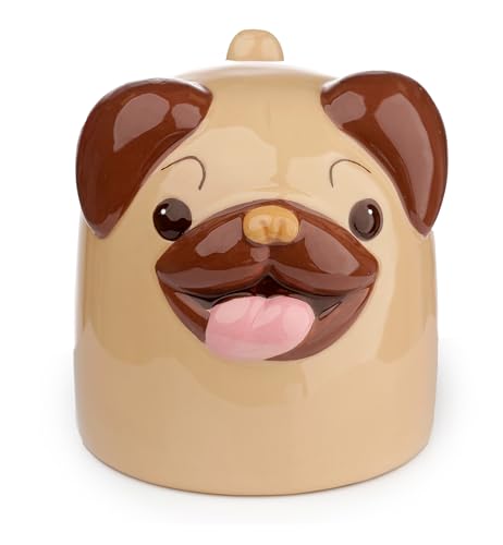 Puckator Mopps der Mops Hund Umgedrehter Becher aus Dolomit-Keramik von Puckator