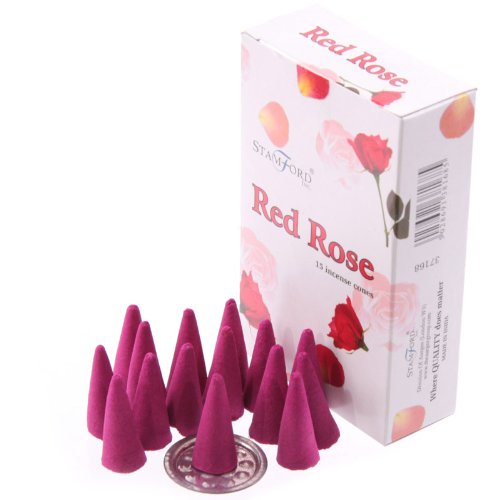 Puckator Räucherkegel - Rote Rose, 15 Stk, 1 Packung von Puckator