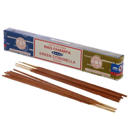 Puckator Satya Nag Champa Räucherstäbchen – grüner Citronella-Duft – spirituelle Räucherstäbchen – Zen-Meditationsgeschenke – Bio-Räucherstäbchen – Räucherstäbchen – Räucherstäbchen – Rituals von Puckator