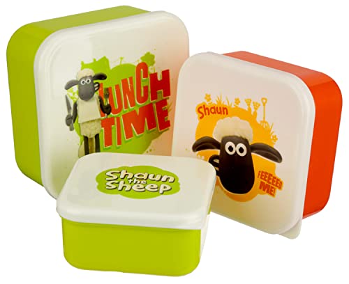 Puckator Shaun The Sheep Set mit 3 ineinandergreifenden Lunchboxen von Puckator