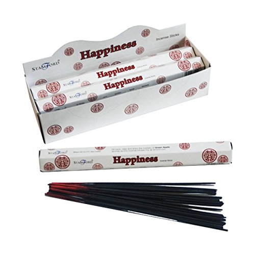 Puckator Stamford Premium Hex Räucherstäbchen - Happiness Scented - Spiritual Insensé Sticks - Zen Meditation Gifts - Bio-Räucherstäbchen - Insense - Insencesticks - Rituals Duftstäbchen - 20 Stück von Puckator