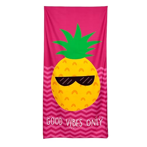 Puckator Strandtuch aus Mikrofaser 180 x 85 cm - Ananas - Good Vibes Only Puckator Strandtuch aus Mikrofaser 180 x 85 cm - Ananas - Good Vibes Only von Puckator