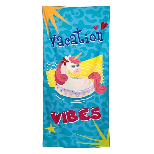 Puckator Strandtuch aus Mikrofaser 180 x 80 cm - Einhorn - Vacation Vibes von Puckator